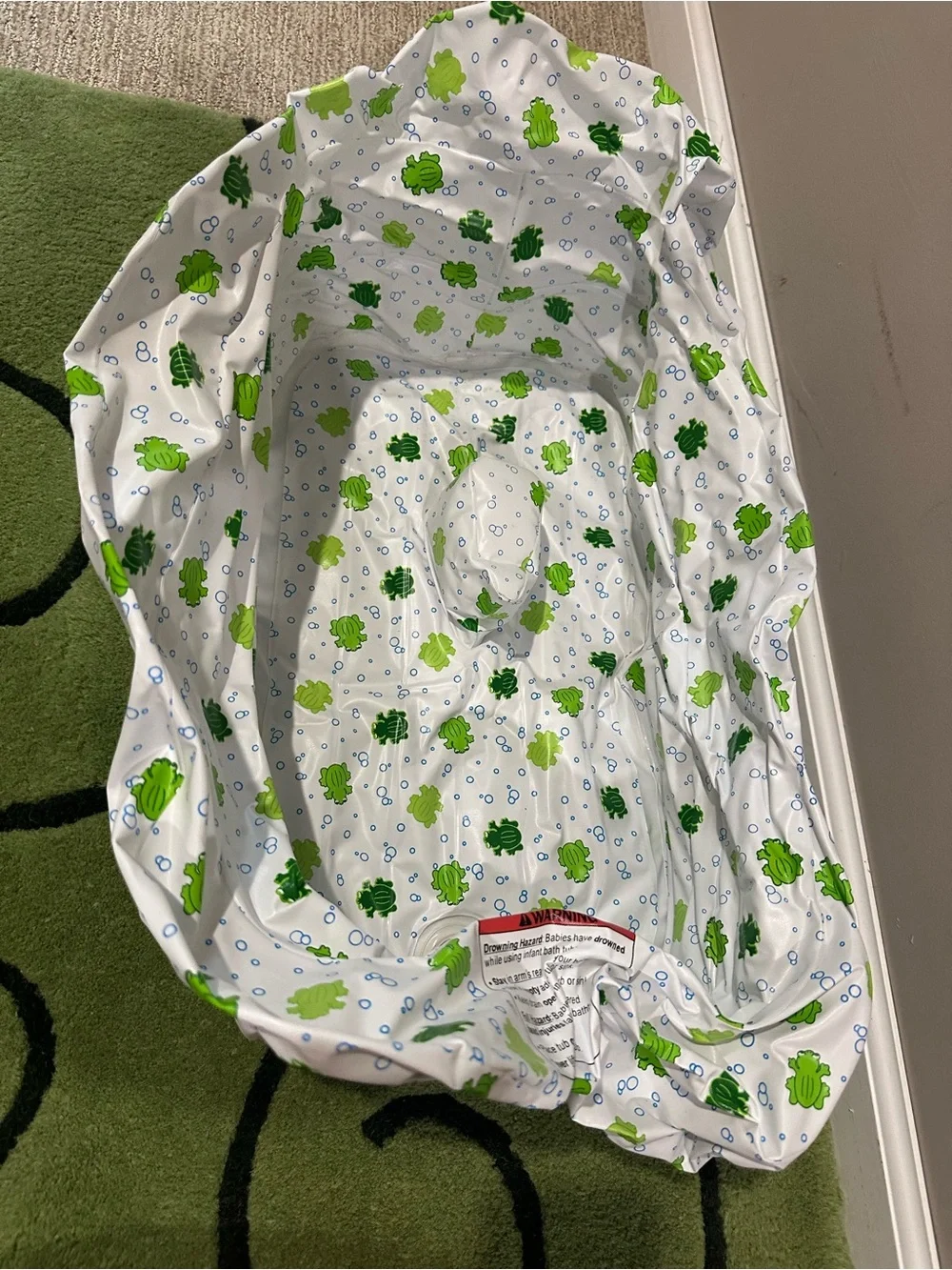 Baby Bath inflatable tub- Green Frog Print